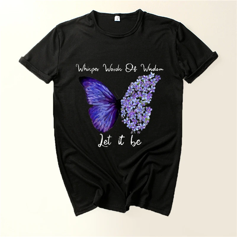 

Women Summer T Shirt Butterfly Printed Ladies Casual T Shirt O Neck Short Sleeve Loose Top Camisetas Mujer