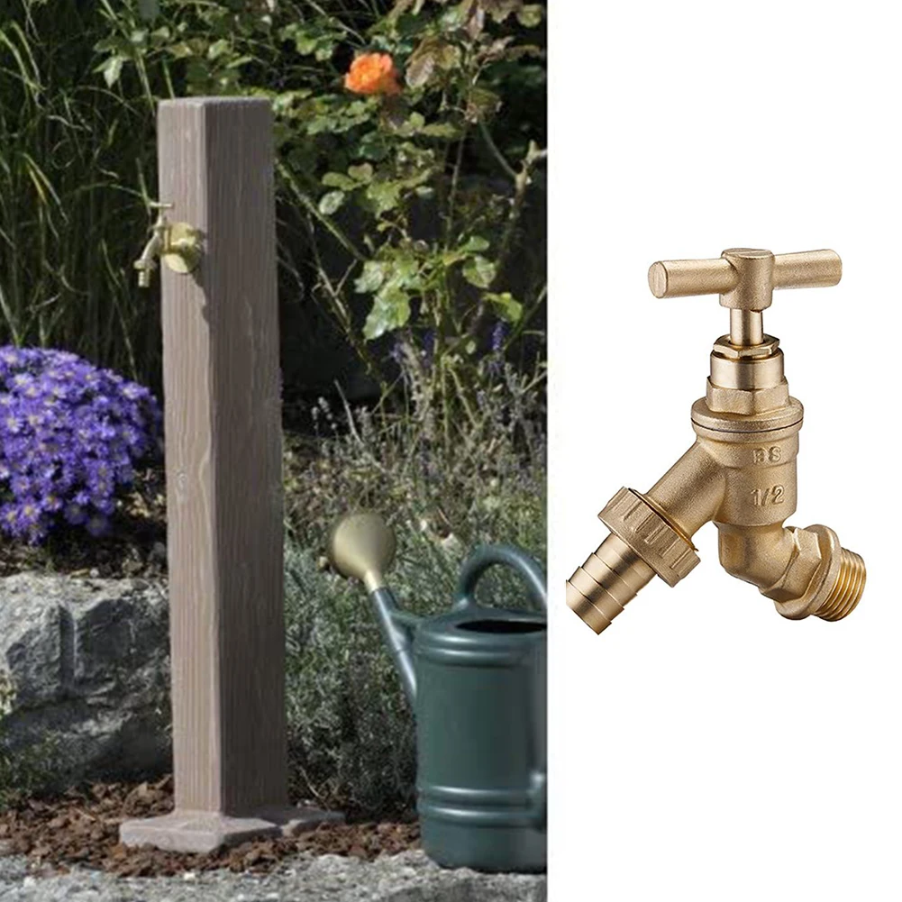 

Garden Brass Bib Tap 1/2inch BSP Thread Hose Union Outdoor Watering Faucet Adapter Water-Folding Tap With Union For Home