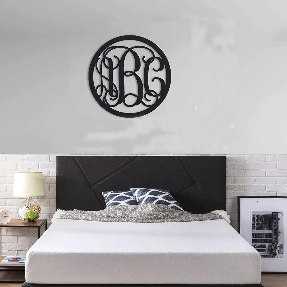 

custom made Circle Vine Monogram Unfinished Wood Letters Cutout DIY Decor Nursery