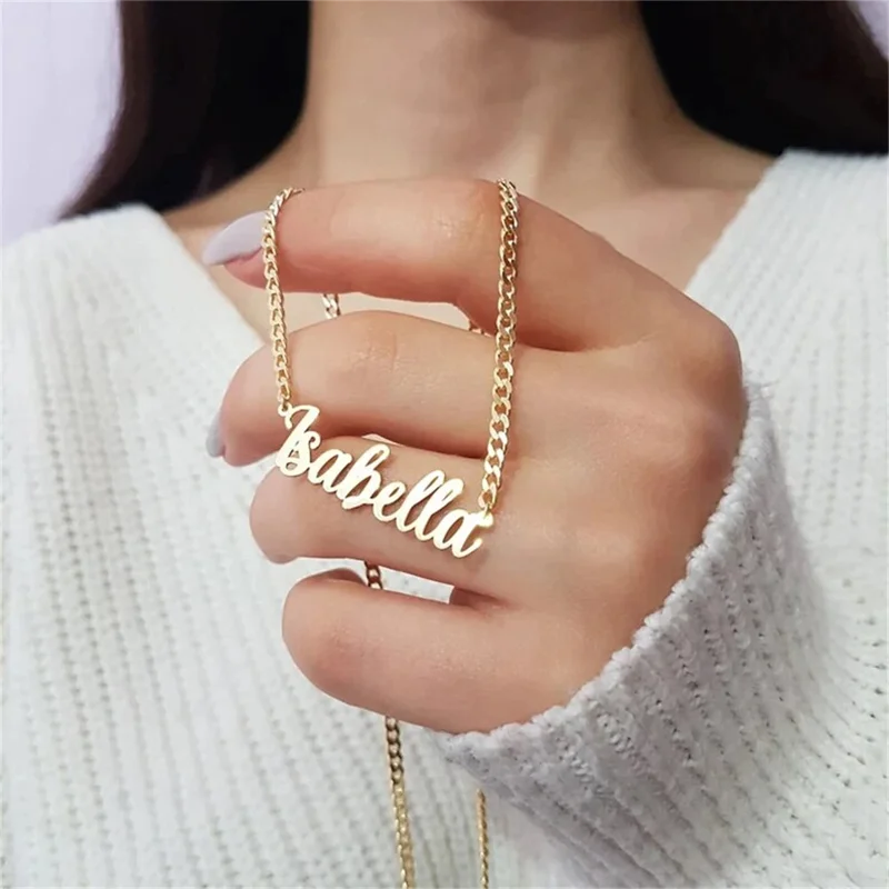 

Custom Name Necklace Personalized Cuban Link Necklace Stainless Steel Jewelry Girls Choker Necklace For Gift Jewelry