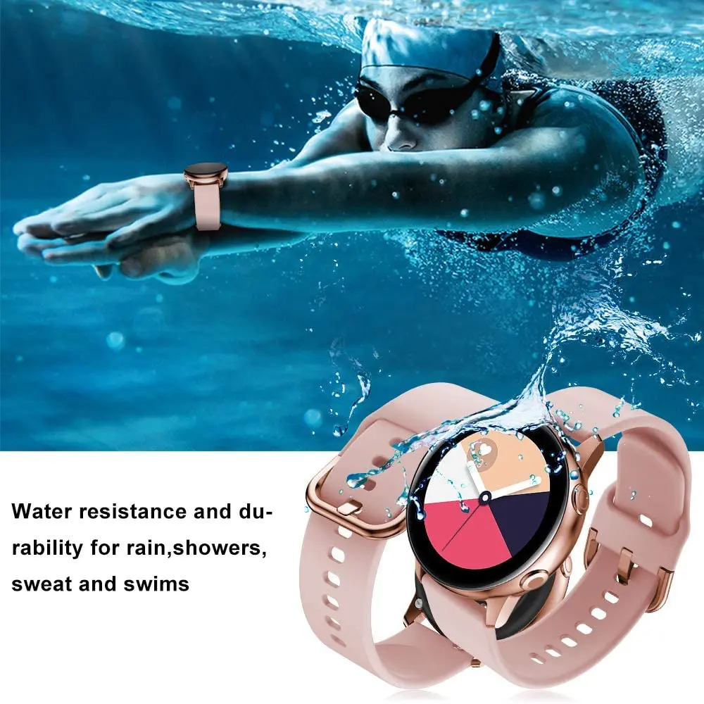20mm watch Strap for Samsung Galaxy watch Active 2/42mm/3 41mm/Gear S2/Sport silicone bracelet smartwatch band Active2 40mm 44mm