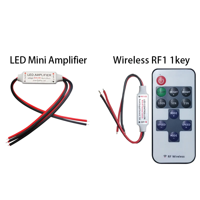 12A 5 V-24 V светодиодный RF Беспроводной мини затемнитель с дистанционным управлением контроллеры RF Беспроводной пульт дистанционного управления светодиодный контроллер