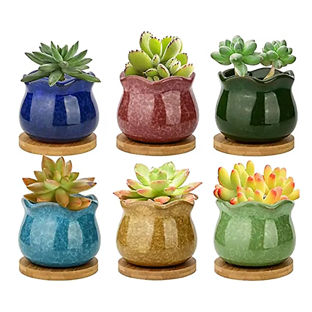 

6 шт., креативный керамический горшок для растений