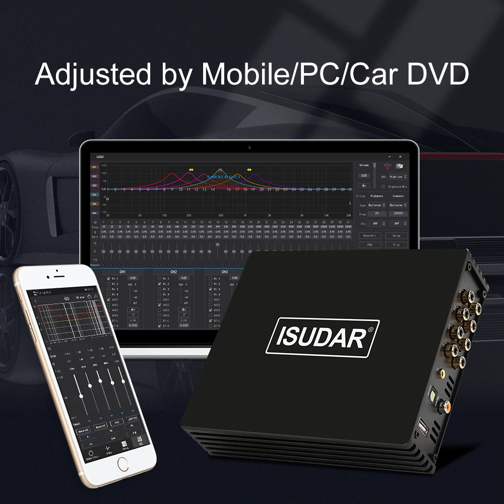 ISUDAR RMS 4X110W Car DSP amplifier For Peugeot 308/4008/5008/Citroen/C5 2017- with Software App Radio Sound Audio Upgrade | Автомобили и