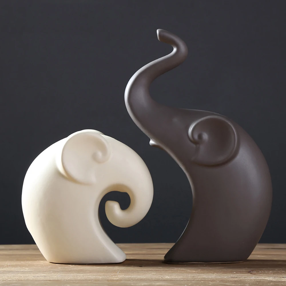 1 пара керамических слонов декоративные фигурки пар креативные подарки