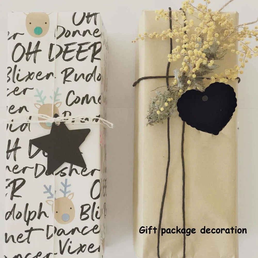 Wholesale 200pcs White Black Brown Kraft Paper Tags Festival Note DIY Hang Tag Heart Wedding Party Gift | Украшения и аксессуары