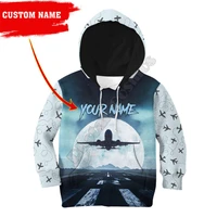 personalized your name love airplane printed hoodies kids pullover sweatshirt tracksuit jacket t shirts boy girl funny apparel
