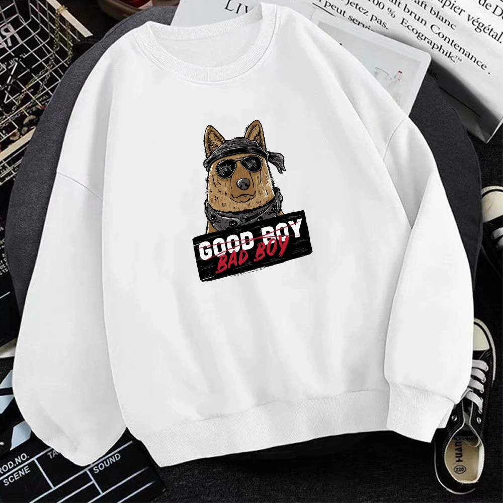 

Bad Boy Harajuku Dog Print Hoodies Men Casual Loose Hip Hop Hoodie Cotton Comfortable Pullover O-Neck Fashion Mens Sweatshirt
