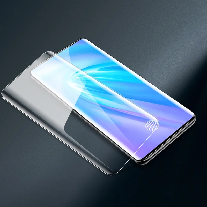 9H изогнутое прозрачное полное покрытие жидкое УФ Клей закаленное стекло для Vivo Nex
