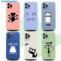 cartoon colorful cute black cat phone case for iphone 11 12 pro max mini xs xr x 7 8p shockproof candy funny phone cover coque