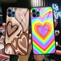 heart shaped love glass case for iphone 13 12 11 pro max 12pro xs max xr x 7 8 plus se 2020 mini case tempered back cover