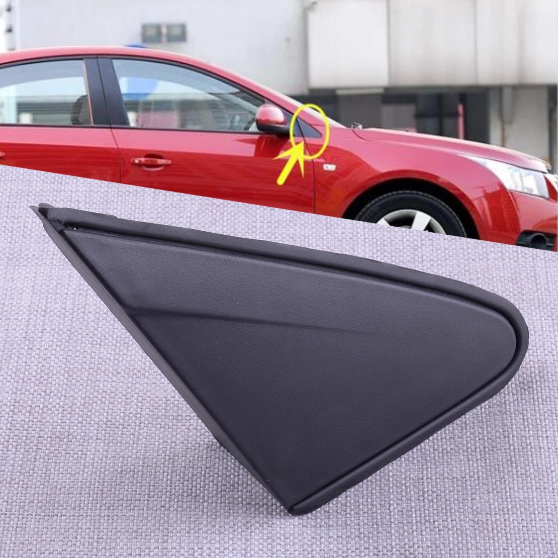 

Front Right Triangle Panel Window Mirror Corner Molding Trim Fit for Chevrolet Cruze 2009 2010 2011 2012 2013 2014 95062832