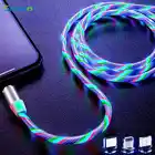 2.4A светодиодный магнитный кабель Micro USB Type C кабель для быстрой зарядки для iPhone Xiaomi Samsung USB-C