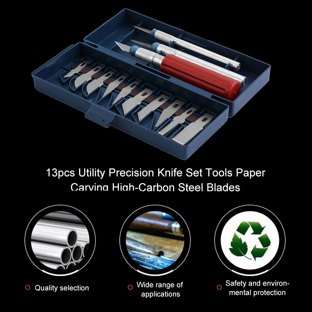 Набор прецизионных ножей из высокоуглеродистой стали 13 шт. DIY инструменты лезвия