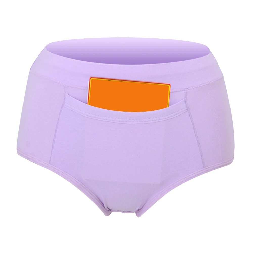 

Women Menstrual Period Leakproof Panties Briefs Lingerie Sanitary Trousers With Pockets FS99