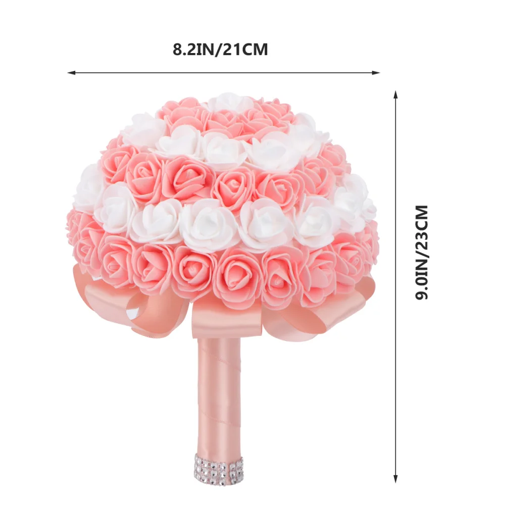 

1PC Bride Hand Tied Bouquet Imilated Candy Color Rose Bouquet Exquisite PE Rose Bouquet Lifelike Bridesmaid Bouquet for Wedding