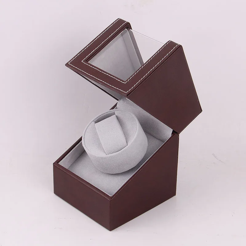EU/US/UK/AU Carbon Fiber Watch Shaker Mini Single Electric Watch Box Self Winding Watch Receiver Display Watch Winder Box