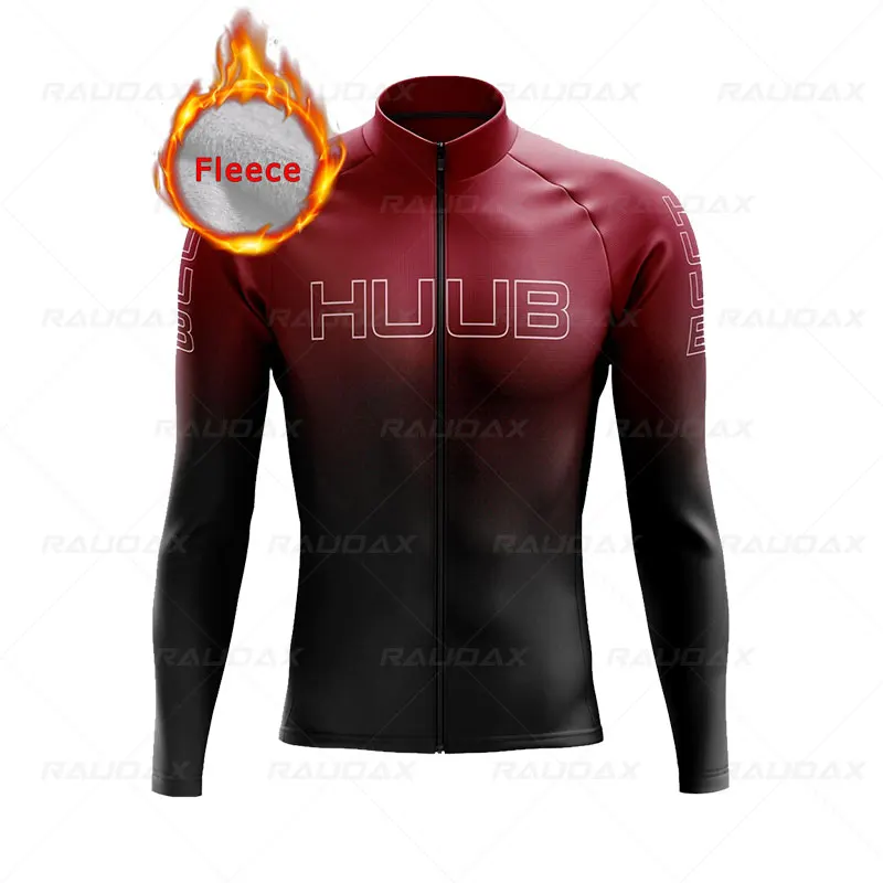 

HUUB Long Sleeves Cycling Jersey 2021 Team Winter Thermal Fleece Bicycle Cycling Clothing Men's MTB Outdoor Warm Bike Jersey
