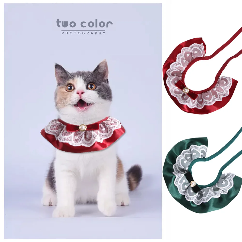 

Pet Cat Lace Collar Accessories, Smooth Ribbon Lace Collar, Cats and Dogs Saliva Towel, Dogs Collar