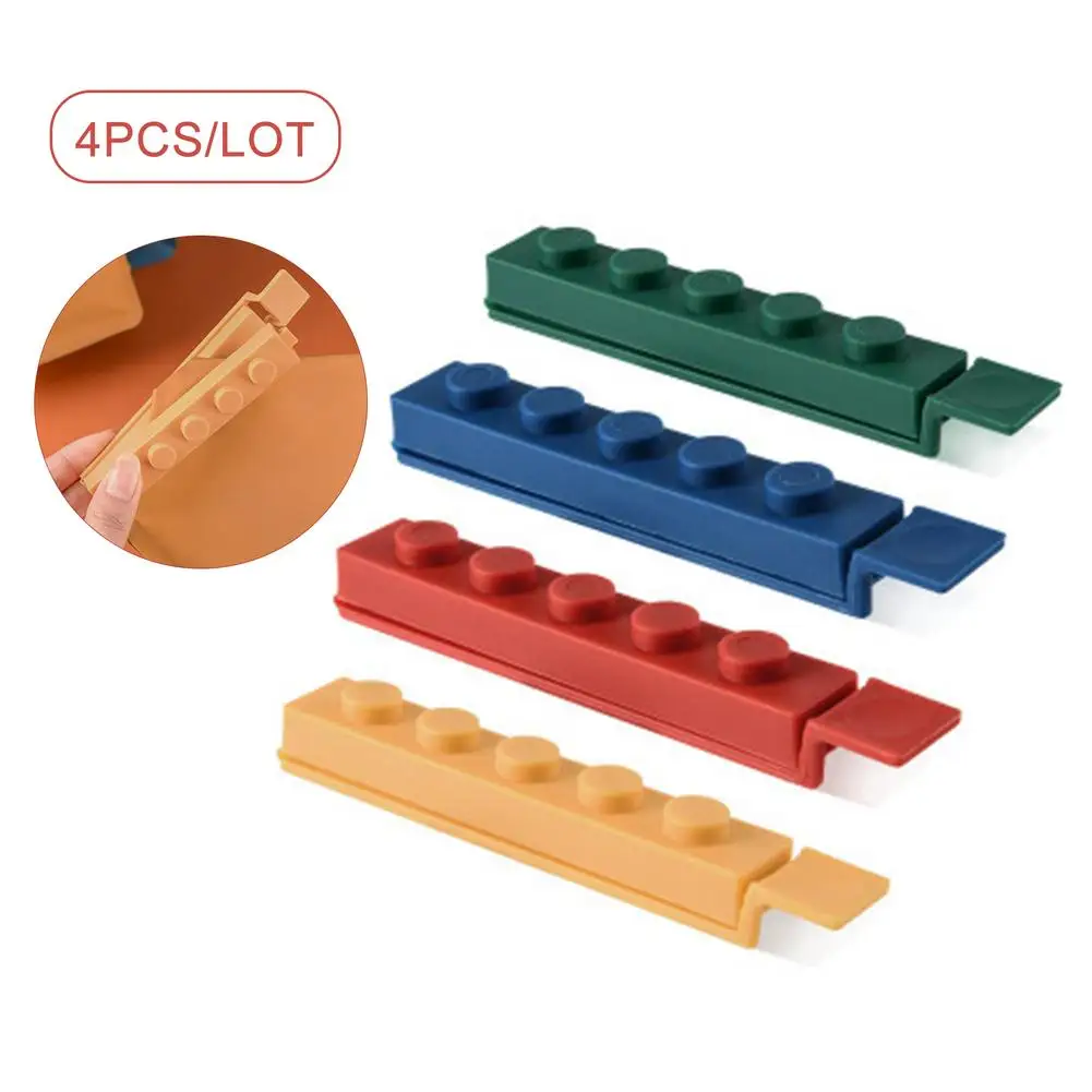 

4PcsPortable Kitchen Storage Food Snack Seal Sealing Bag Clips Sealer Clamp Plastic Tool Kitchen Accessories GYH