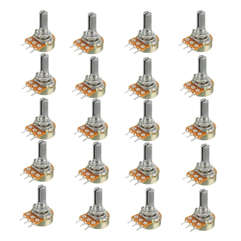 

20PCS/LOT WH148 Linear Potentiometer Kit Single Joint 3Pin 15mm Shaft With Nut B1K 2K 5K 10K 20K 50K 100K 250K 500K 1M