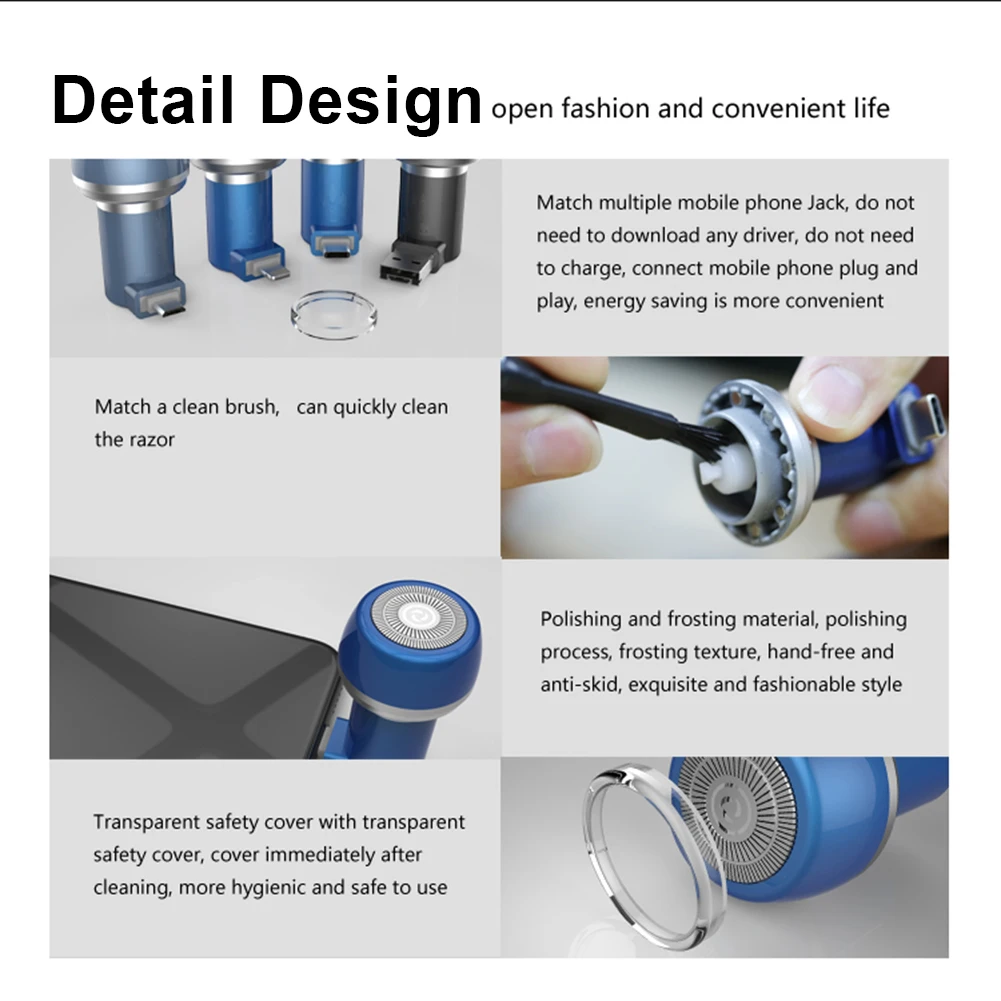Дорожная бритва мини USB IOS смартфон для мужчин портативная электрическая улицы