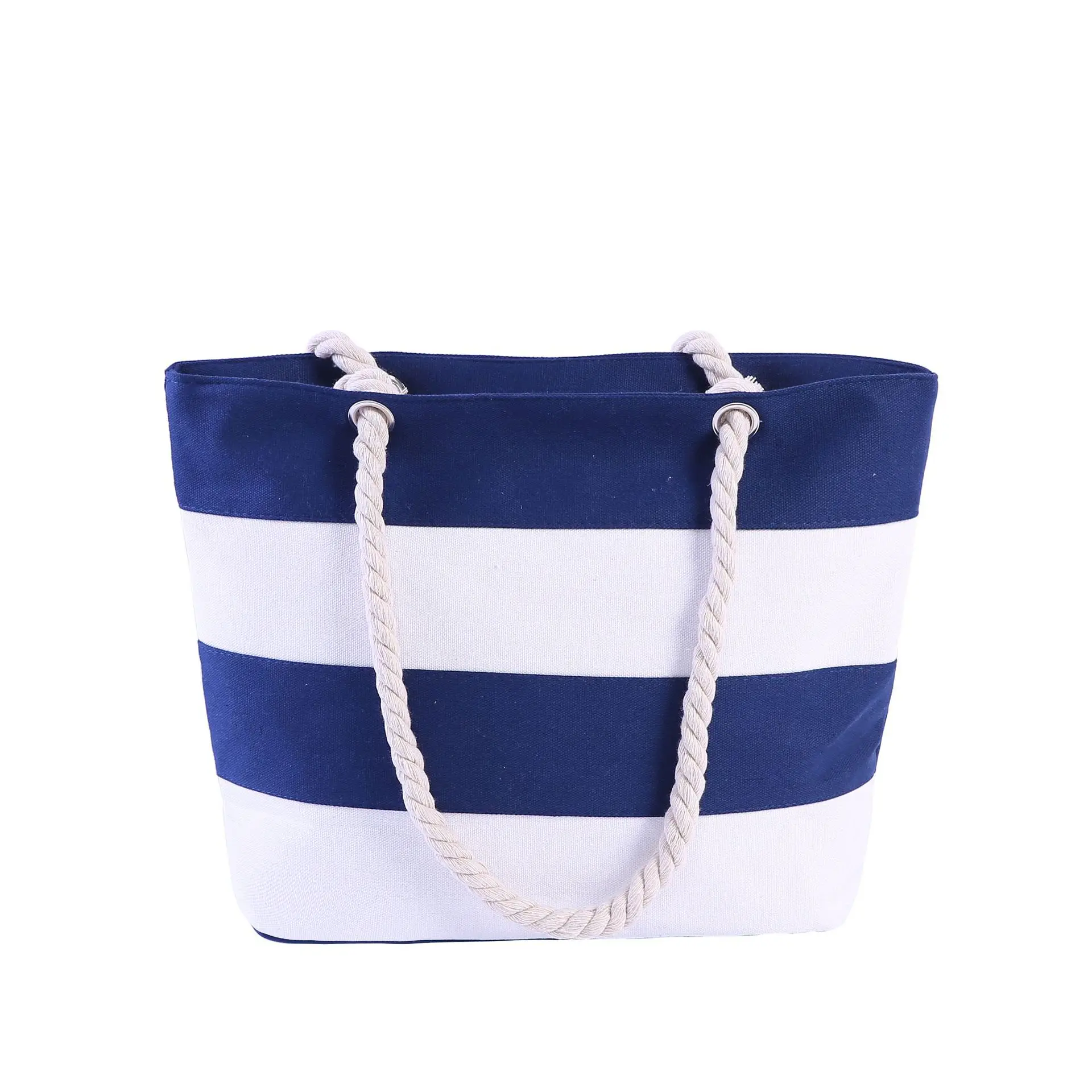 

Nieuwe Collectie Casual Vrouwen Handtas Zomer Strand Vrouwen Tas Lunch Bag Hot Koop Fashion Canvas Gestreepte Handtassen