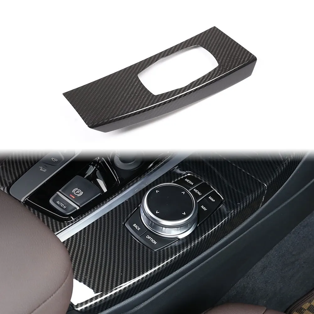 

For BMW X3 X4 G01 G02 2018 - 2020 Dry Carbon Fiber Car Interior Multimedia Knob Panel Cover Trim Accessories Left Hand Driving