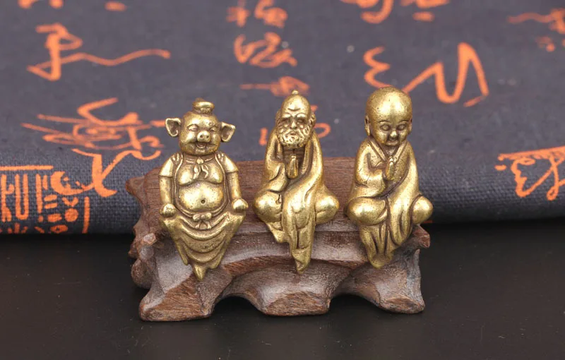 Миниатюрные фигурки винтажная медная подвеска бодхадхарма статуя Будды zen