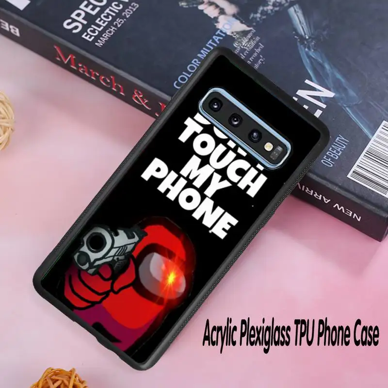 

Hot Game Among us Funny Phone Case Acrylic Plexiglass TPU For Samsung Galaxy S8 S9 S10 s10e S20 PLUS ULTRA S6edge