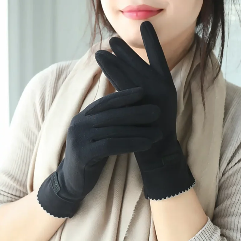 Модные женские перчатки, женские зимние винтажные перчатки с пальцами для сенсорного экрана, для езды на велосипеде и вождения, теплые ветрозащитные женские перчатки, варежки G058