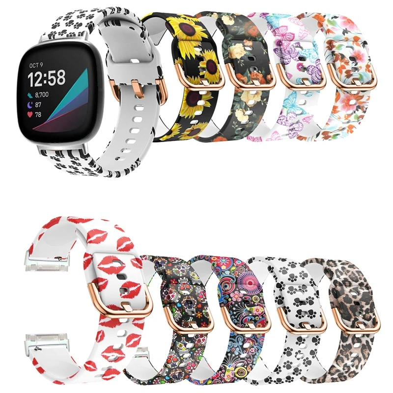 

Многоцветный силиконовый ремешок для наручных часов Fitbit Versa3/Sense, Сменные аксессуары для умных часов