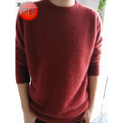 2021 new men's round neck V-neck mink sweater men's mink sweater wild mink sweater cashmere sweater