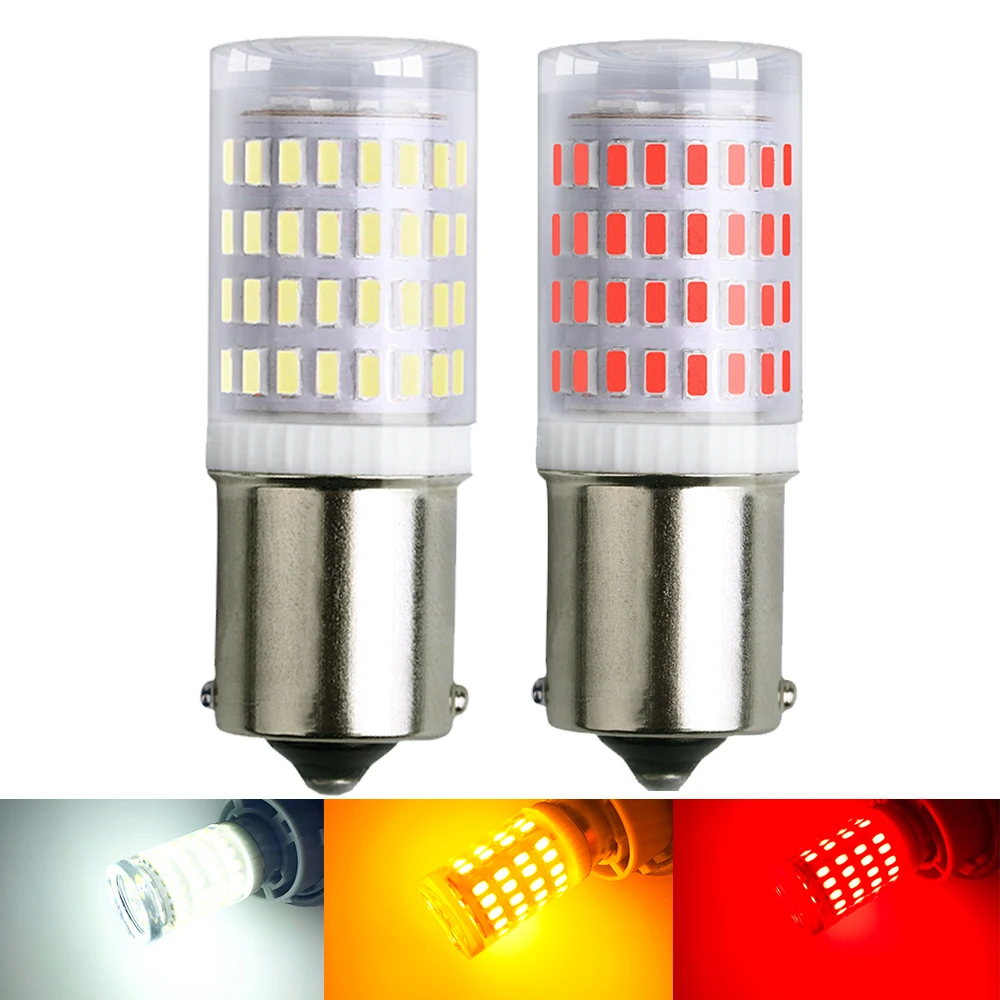 2x 3014 80smd S25 1156 BA15S P21W LED BAY15D 1157 P21/5W Lamp LED  Led Bulbs for Turn Signal Light DRL Reverse Brake Lights