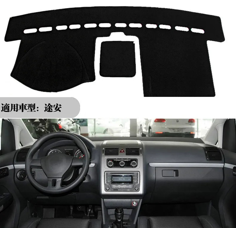 

Car Dashboard Cover Mat Dashmat Pad Anti-UV Sun Shade Instrument Panel Carpet For Volkswagen VW Touran 2004-2016 Car Accessories