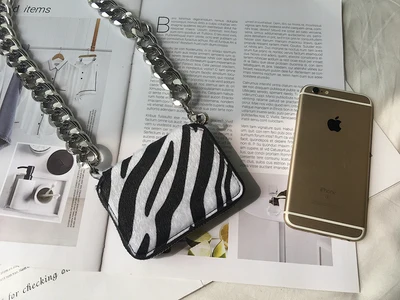 Zebra white Модная дизайнерская черно-белая мини-сумка на плечо с серебряной цепочкой, женская сумка через плечо, женская сумка с клапаном - Цвет: Zebra white