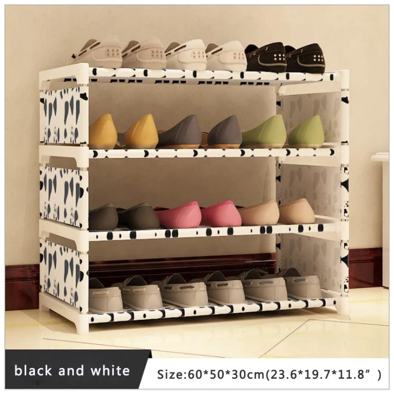 

Shoes Rack Organizer Shelf 4-Tier Shoe Tower Shelf Storage Cabinet Nonwoven Shelf 781C