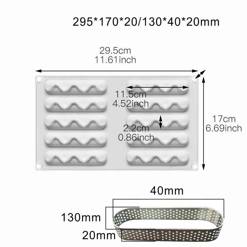 S-образная форма для мусса с 8 отверстиями выпечки силиконовые формы шоколадных