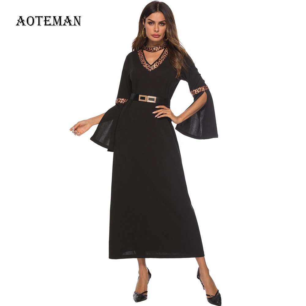 Осенне летнее платье для женщин 2019 повседневные сексуальные леопардовые