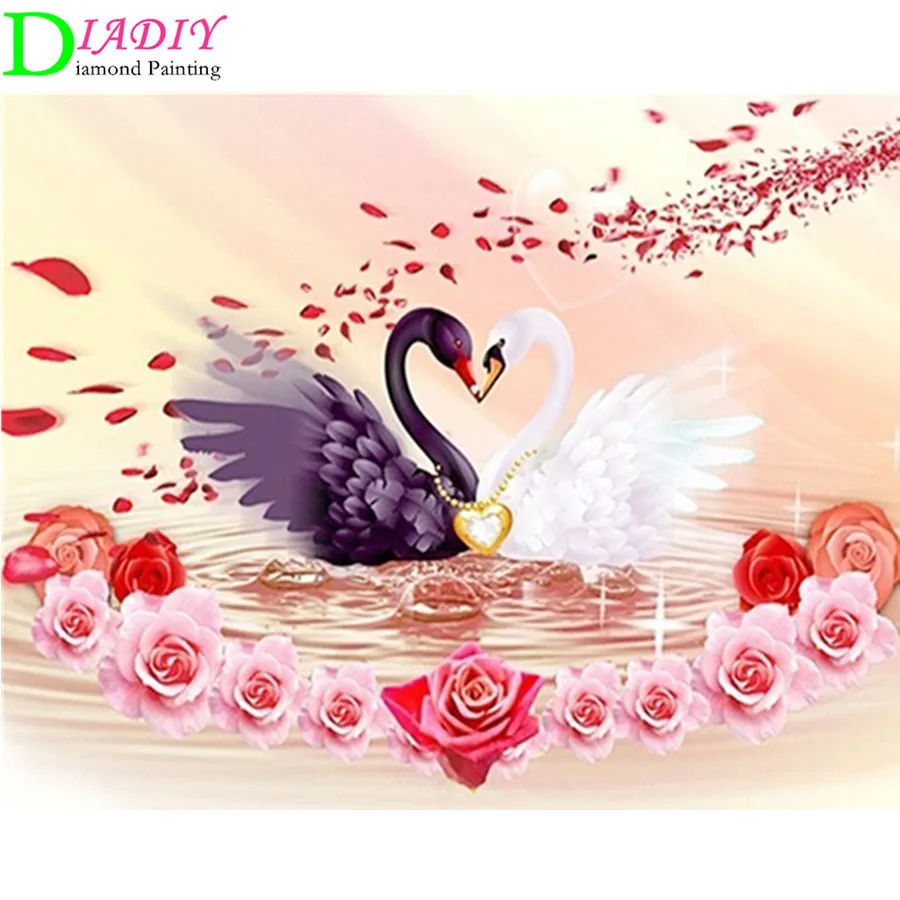

Лебедь вышитые алмазами картины Стразы алмазные мозаичные животные, алмазная живопись, полный квадратный декор для стен