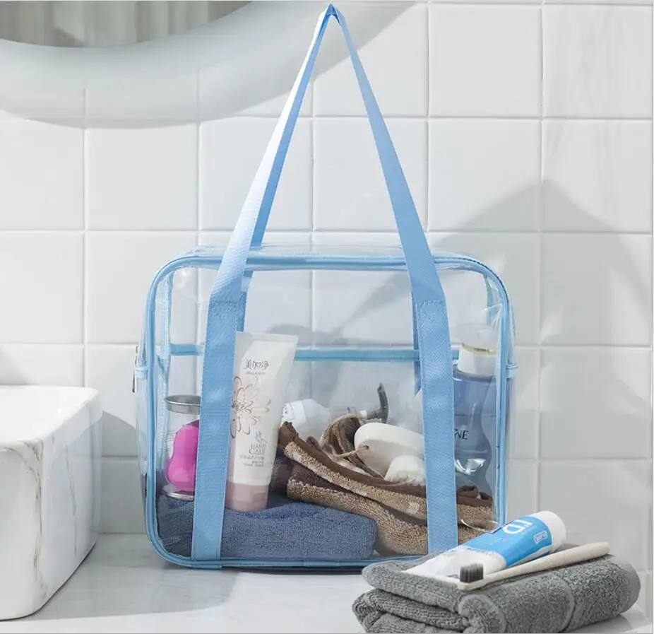 Оптовая продажа прозрачная пляжная дорожная сумка-тоут из ПВХ вместительные