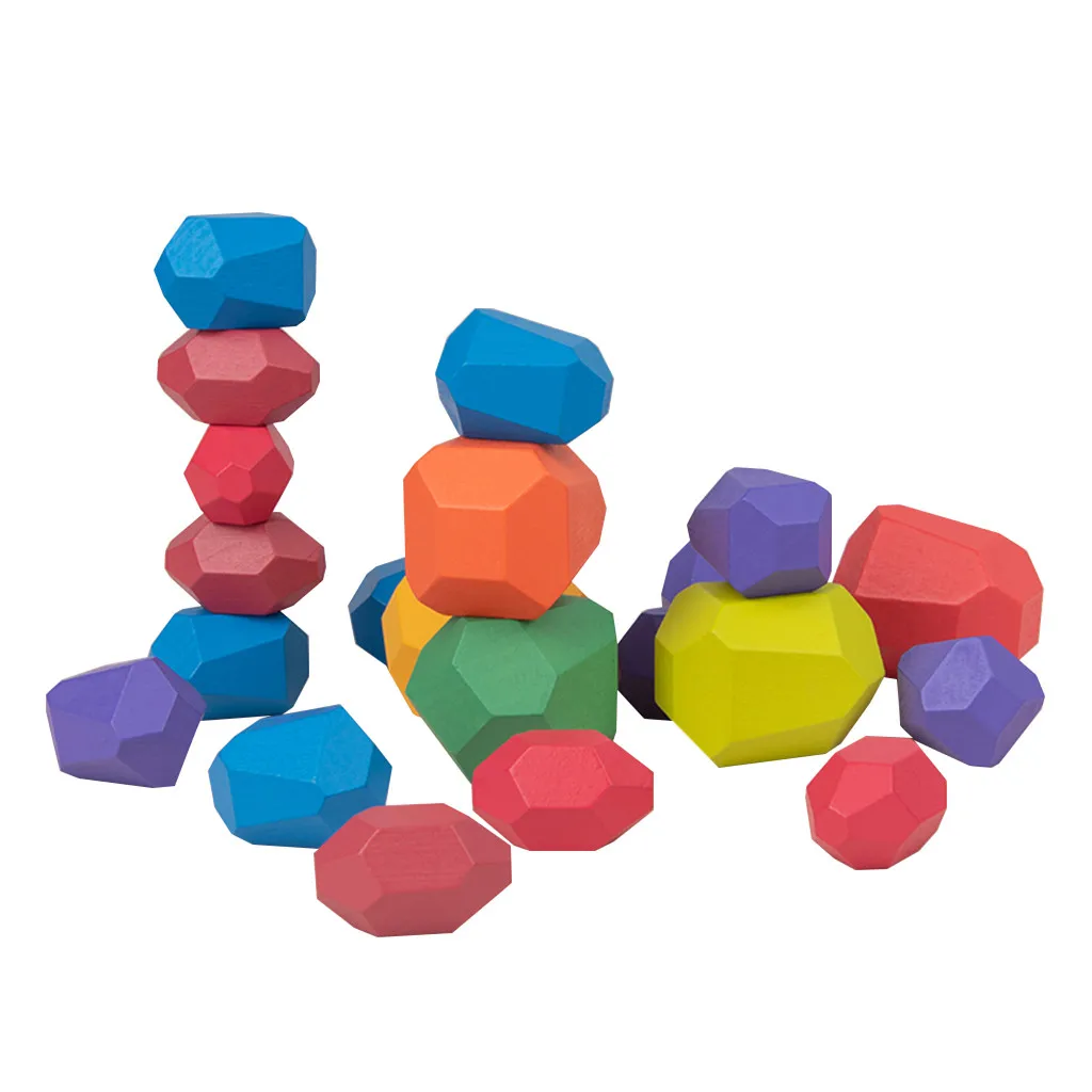 

Wooden Stone For Kids Building Block Creative Toy Stacking Game Rainbow Toy 36pc Pre-school Magination Intellectual Toy Kids #10