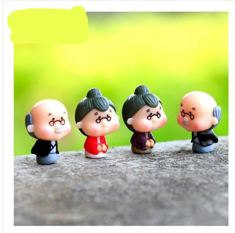 2 шт. мини Танцы дедушки фигурки Смола ремесло сказочные миниатюры садовый декор