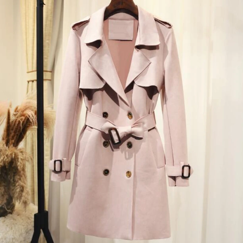 Осенняя новинка Женская ветровка 2019 Корейская версия длинная модная Британская