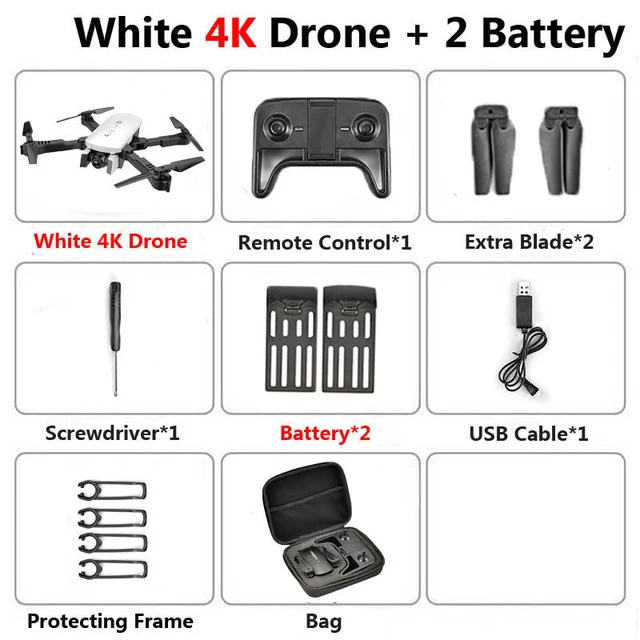 4K 2BAT Bag Радиоуправляемый Дрон с 4K HD камерой FPV Wi-Fi функция удержания высоты Selife Дрон складной Квадрокоптер Vs E58 SG106 M69 xs816 дроны - Цвет: 4K 2BAT Bag