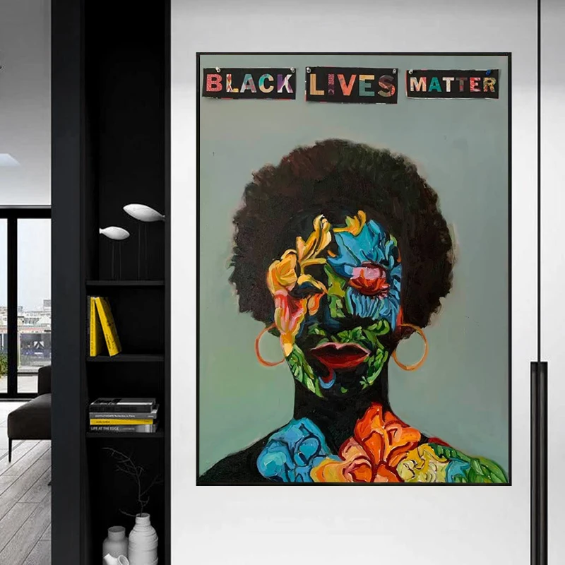 

BLACK LIVES MATTER Canvas Paintings Wall Art Abstract Woman Portrait Posters and Prints Picture for Home Decor Interior Cuadros