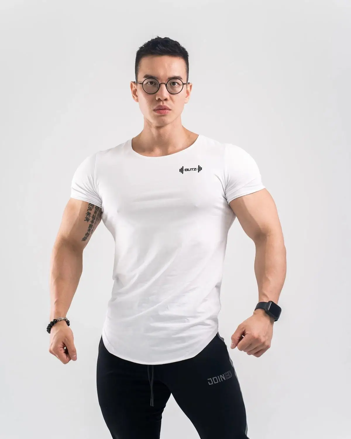 Men's Gym Fitness Shirt Sport T Shirt Running Tee Tops Cotton Slim Fit Bodybuilding Sweatshirt Training Workout Jogging T-shirt
