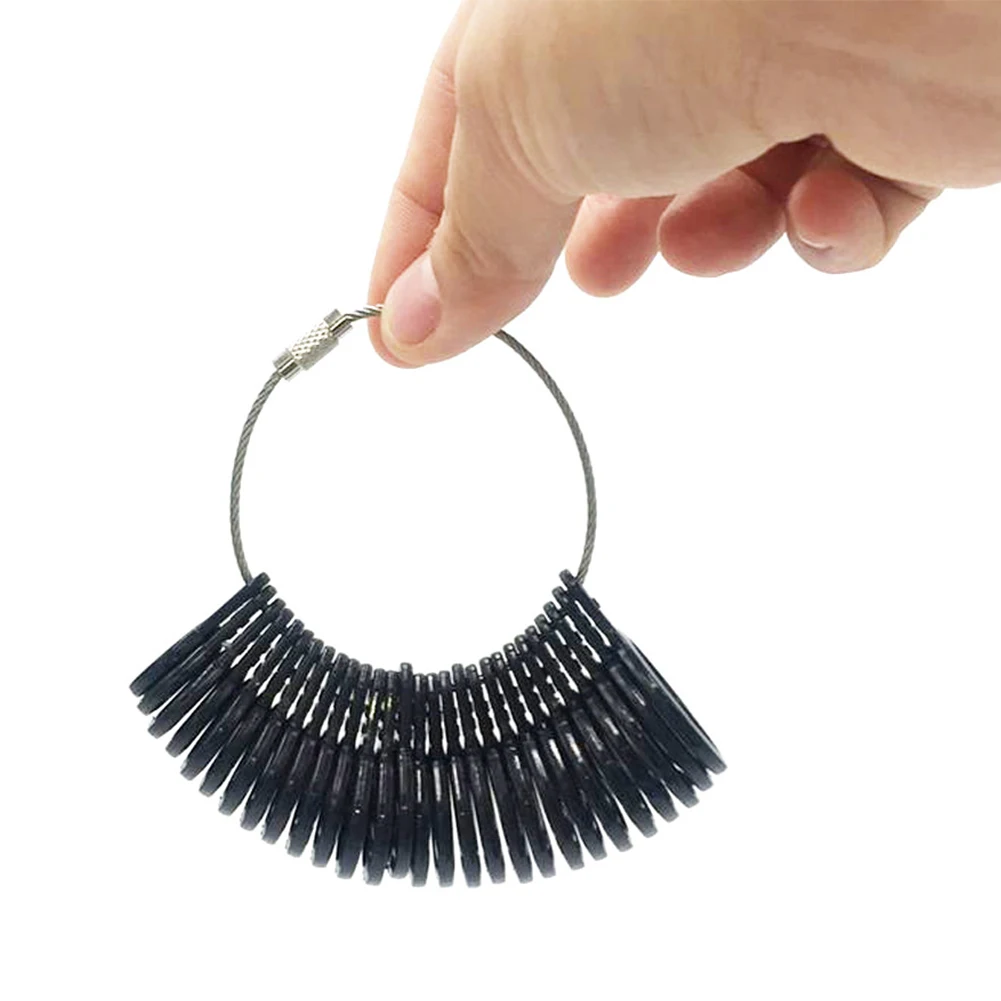 

US 0-13 UK A-Z Plastic Practical Round Gauge Portable Set Finger Jewelry Measurement Multifunctional Ring Sizer Gift Easy To Use