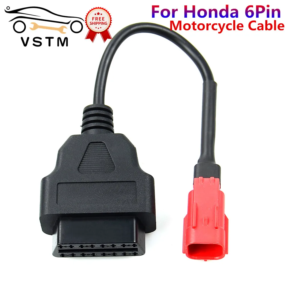 

New Arrival OBD Motorcycle Cable For Hon*da 4 Pin/6 Pin Plug Cable Diagnostic Cable 4Pin/6Pin to OBD2 16 pin Adapter