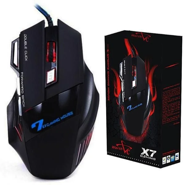 

Mouse Gamer X7 2400dpi Led Usb 7 Botões Profissional